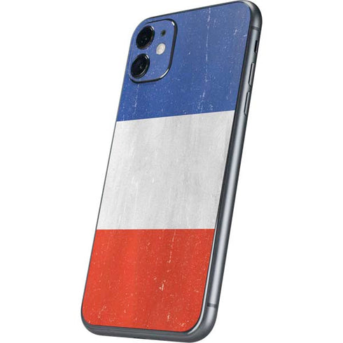 French Flag Distressed iPhone 11 Skin